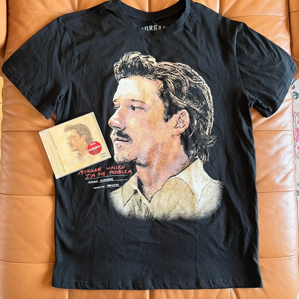 Morgan Wallen - I'm The Problem (Target Exclusive) Tee Size L & CD w/fishing ID